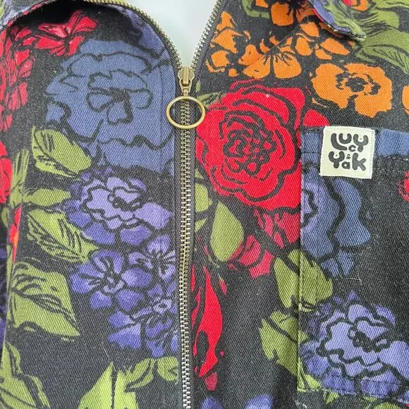Lucy and Yak Womens Ragan Cotton Jumpsuit Maria Print Size 16 Tall Funky Cottage - Picture 5 of 9